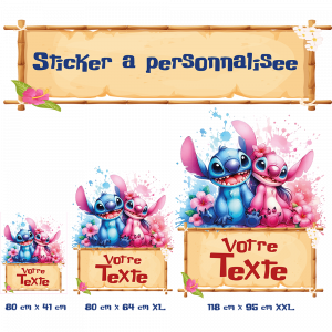Sticker mural - Personnalisable et repositionnable - Thème Stitch